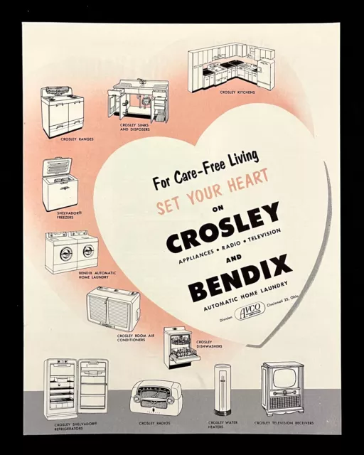 1954 Crosley Appliances Radio TV Bendix Home Laundry Vintage Product Catalog