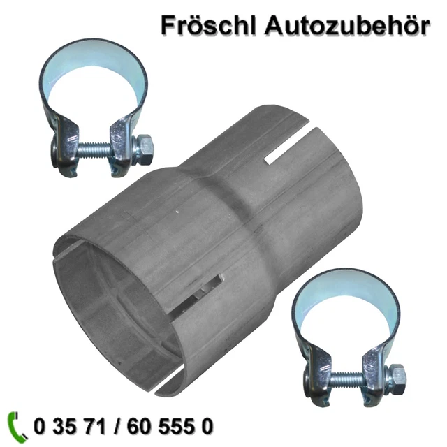 Aufweitung von 55mm auf 65mm Auspuff Adapter Reduzierung connector 2 Schelle c*