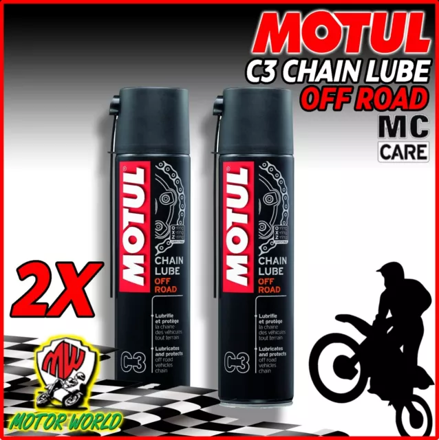 2 MOTUL C3 CHAIN LUBE OFF ROAD GRASSO SPRAY CATENA MOTO FUORI STRADA CROSS 400ml