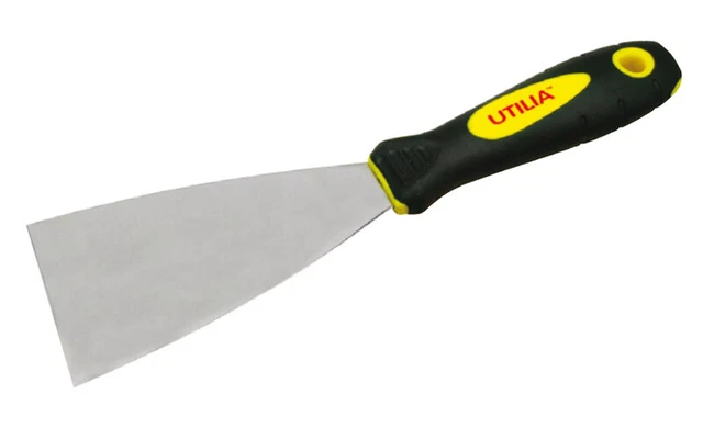 Spatule Pour Stuc Inoxydable Modèle Classique Poignée en Caoutchouc Tailles Cue