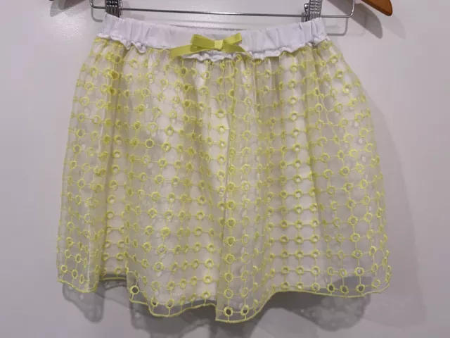 SISTA Girls Broderie Anglaise Skirt - Lined - Size 6-7 years