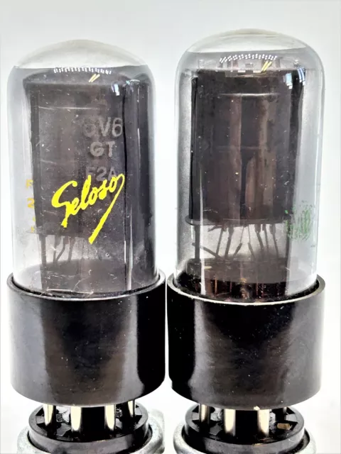6v6 6v6gt 5s2d tube Fivre Italy matched pair tubes power valve 1950's amplifier