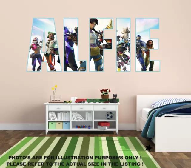 Nome personalizzato stile Fortnite adesivi decalcomania vinile wall art gioco - qualsiasi nome