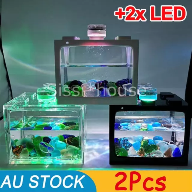 Mini Fish Tank Aquarium Stackable Cube Tank With Fish Tank Acrylic Transparent