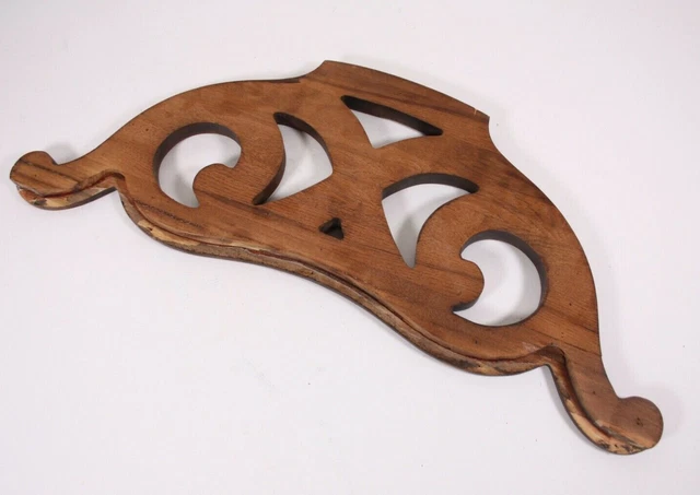 Wood Door Architectural Pediment Furniture 25” Carved Vtg Mod Deco Oak Upcycle 9