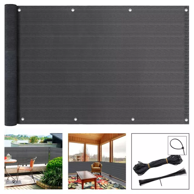 SEKKVY 3' x 16.4' Balcony Privacy Screen Cover, Windproof Sun Shade UV Protec...