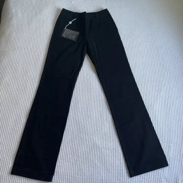 Women’s Helmut Lang Pants Size 8 Black Made In Italy Heavy Cotton Tapered Flare