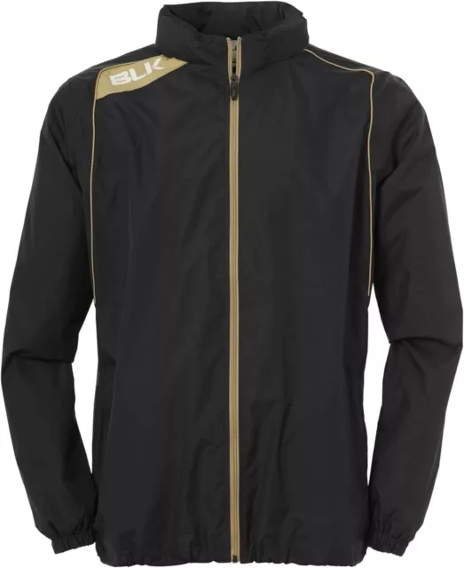 BLK Kinder Jacke Regenjacke Sportjacke Training, Schwarz/Gold, 128