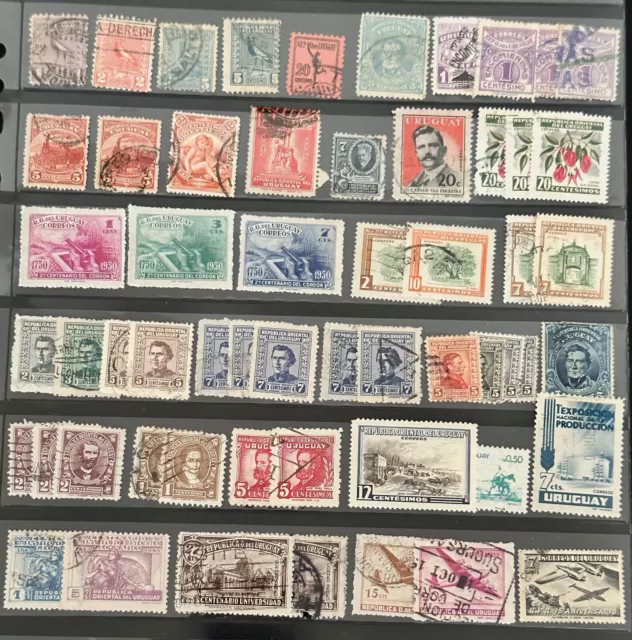 Uruguay, Bolivia, Venezuela, Selection of 70+ Stamps in mostly used condition