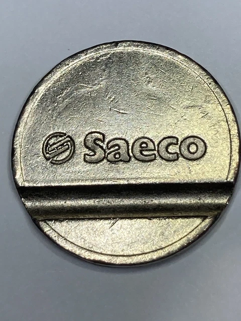 SAECO  CAR WASH  SILVER COLORED TOKEN COIN . 23mm. (#as1)