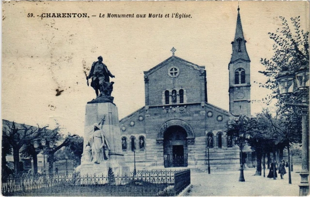 CPA AK Charenton Le Monument aux Morts et l'Eglise FRANCE (1282223)
