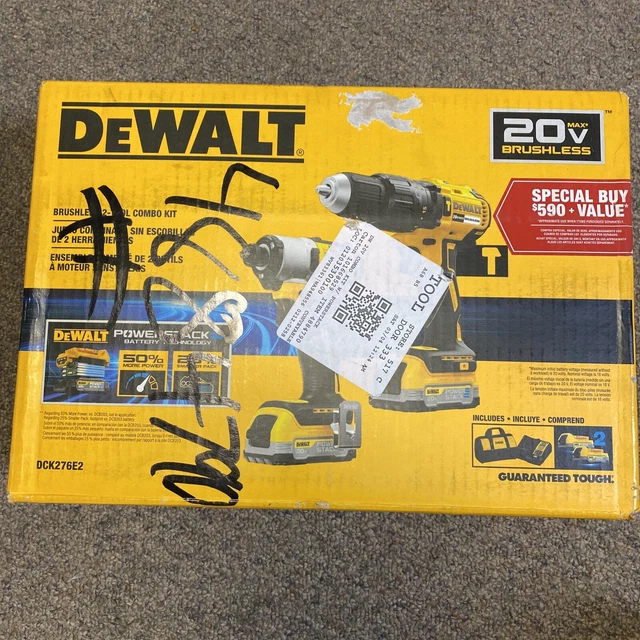 DEWALT DCK276E2 POWERSTACK Brushless Hammer Drill/Driver Impact Driver