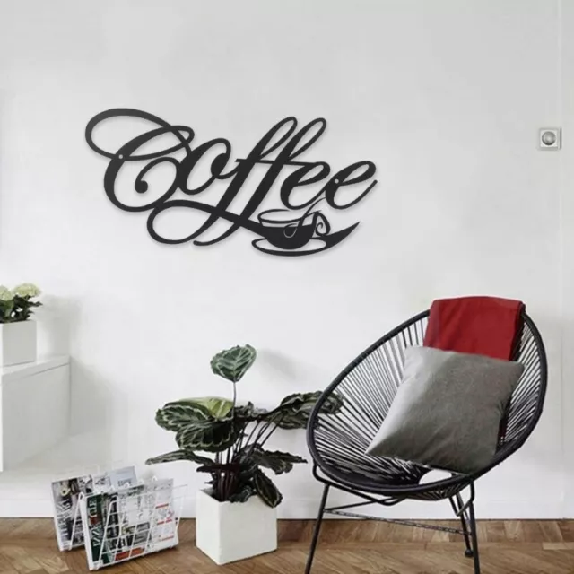 Coffee Cup Mug Wall Art Metal Decor Sign Silhouette Cafe Themed Sculptures Decor