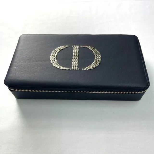 Christian Dior Makeup Pouch Bag Vanity Case Novelty black 11×21㎝