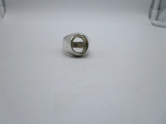925 Sterling Silver  Ring Shank  Needs Stone   Sz  9 1/2  13 G   Taxco Tm-7U