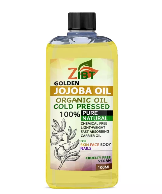 Jojobaöl golden zertifiziert Bio 100 % rein unraffiniert kaltgepresst 100ml UK