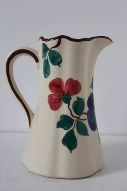 Pichet broc en faience de saint clement DECOR DE FLEUR