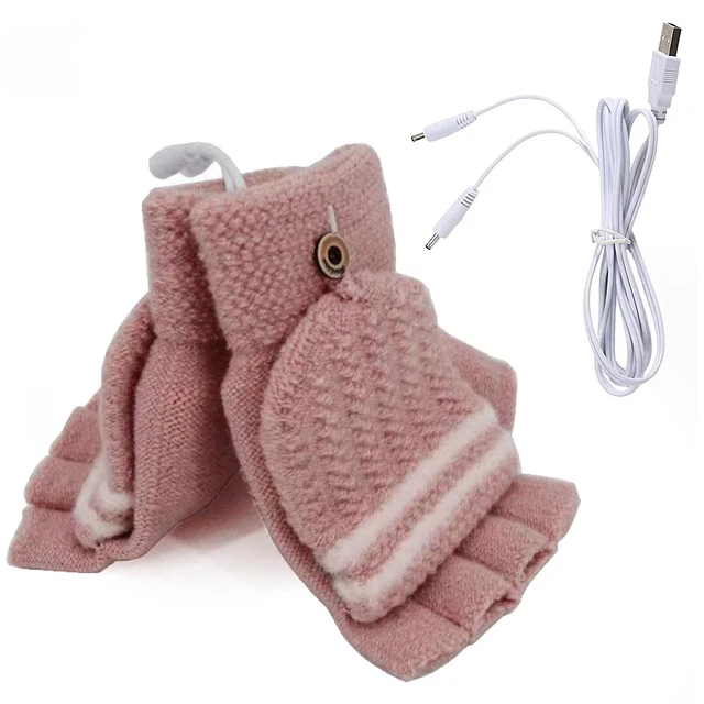 Men's/Women's USB Heated Gloves Rechargeable Full/Half Finger Warmers for Winter