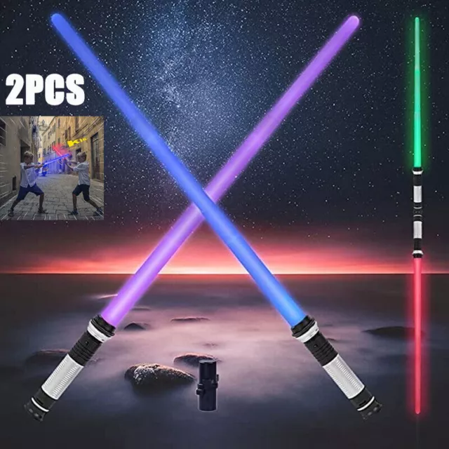 2X Lightsaber Led Flashing Light Saber Star Wars Sword Kids Toys Weapons Gift Au