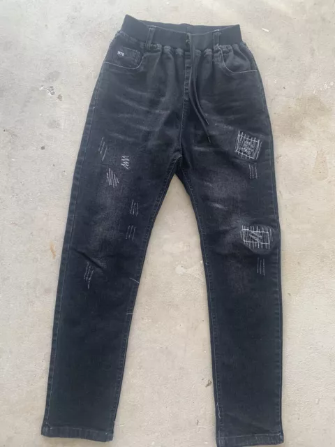 Boys 1978  Black Denim Distressed Pants / Jeans Size 10