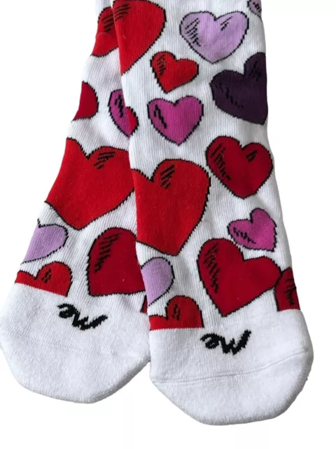 NEW MEUNDIES HEARTS Supima Cotton Crew Socks Seamless Toe Size Small ...