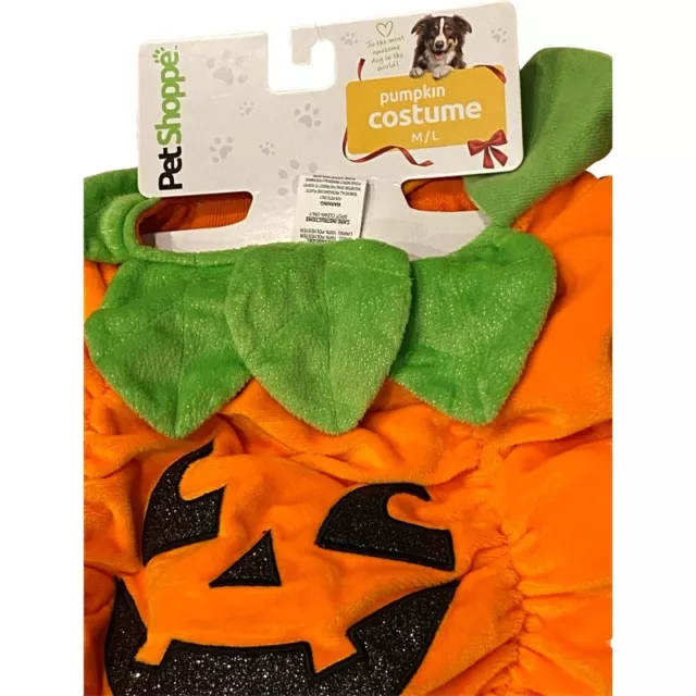 New Pumpkin Dog Costume Medium - Large Pet Shoppe Pets 20-35 Pounds Halloween