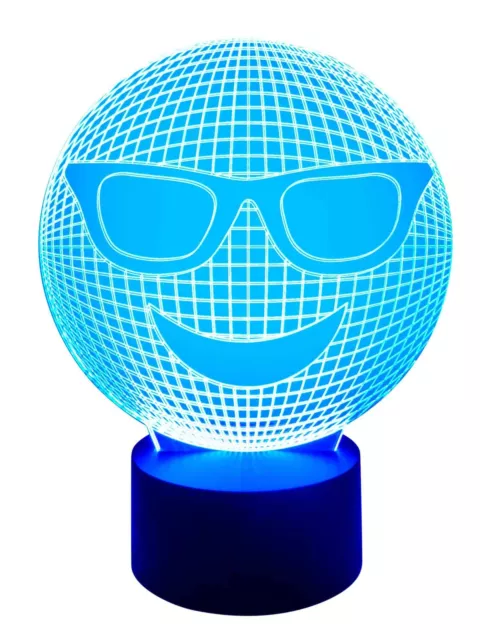 originelle 3D LED-Lampe Smileys, Emoticons als Mehrfarben-Tischlampe Nachtlicht