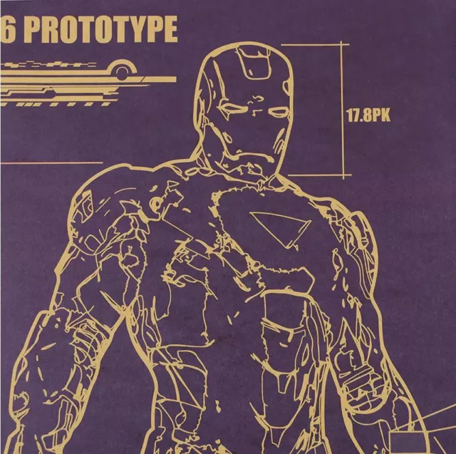 Retro Kraft Paper Poster -Iron Man Mark 6 Prototype - for Home Room Wall Decor 3