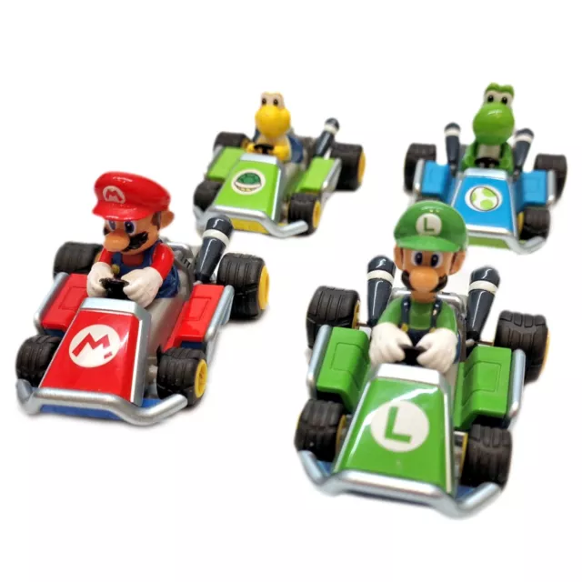 💯MARIO KARTS x 4 Pull & Speed GoKarts Mario Luigi Yoshi & Koopa Nintendo