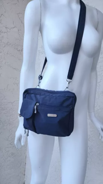 Baggallini Zealand Crossbody Handbag Women Small Blue Nylon Organizer Purse Bag