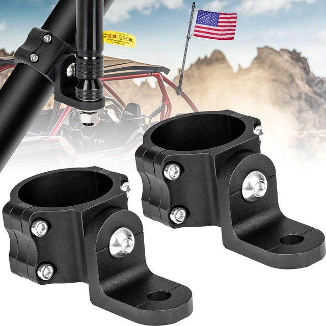 Pair 1.75" to 2" Mount Bracket Rollbar Clamp LED Whip Light Flag Pole UTV ATV