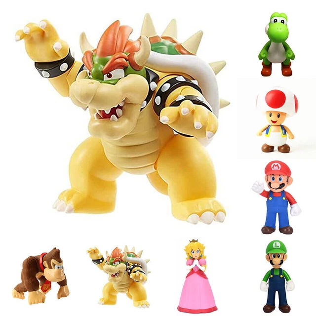 SUPER MARIO BROS Figure Luigi Donkey Kong Bowser Peach Toad Yoshi Toys