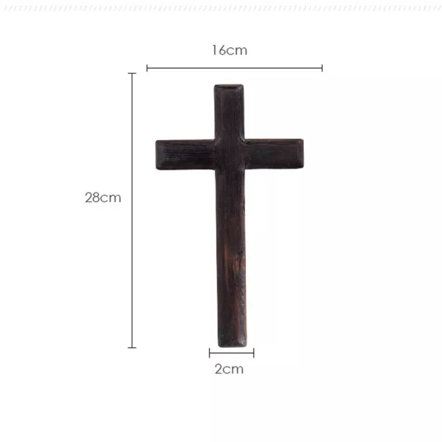 11" Jesus Cross Rustic Wooden Wall Mounted Solid Wood Prayer Holy Home Decor 2