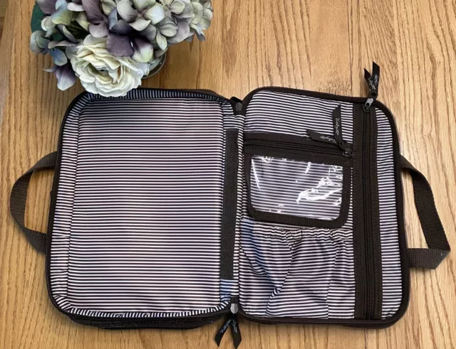 $65 Women’s Thirty One 31 Brown Toiletry Travel Case Makeup Bag Caddy Organizer