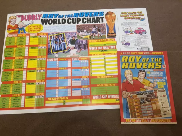 1982 Roy of The Rovers Comic 05/06/82 Includes FREE GIFT: World Cup Wall Chart