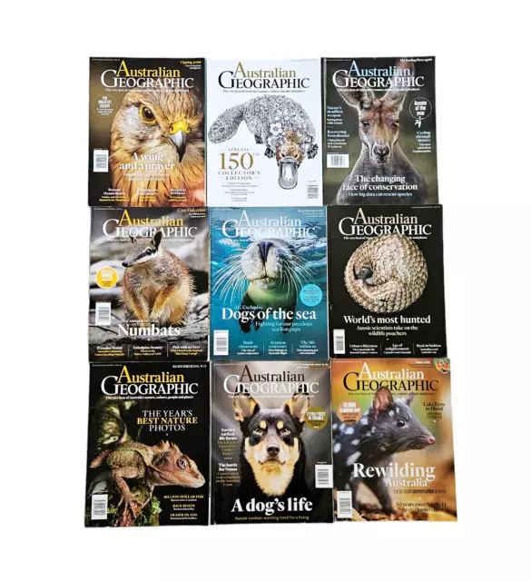 9x Australian Geographic Magazines Mixed Bulk Bundle