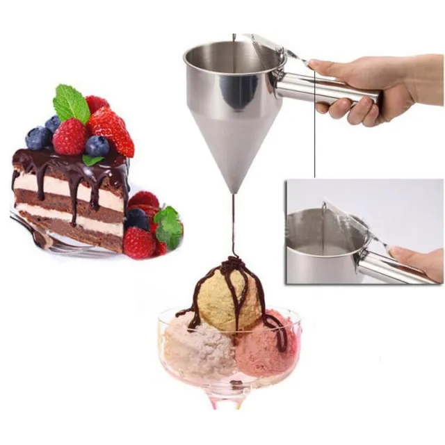 Stainless Steel Manual Batter Dispenser for Donut Cupcake Pancake Waffle w/Stand