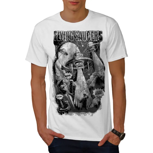 Wellcoda Space Being Spaceship Mens T-shirt, Being Graphic Design Printed Tee