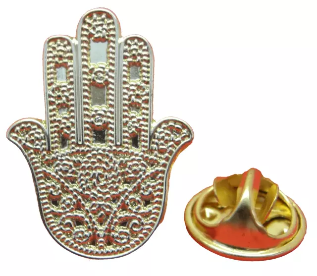 Hamsa Khamsa Pin Badge Hand of Fatima Brooch khomsah Islam