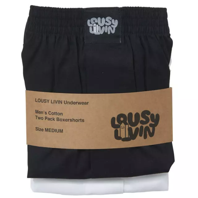 Lousy Livin Boxer Semplice 2 Pacco Black/Bianco Mutande Biancheria Intima 2er