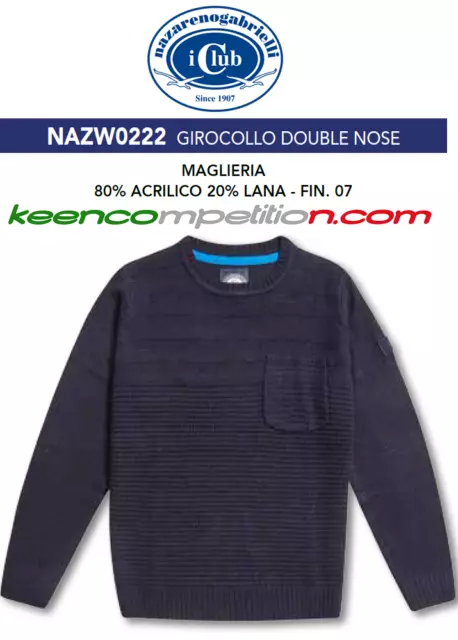 IClub Nazareno Gabrielli maglione uomo girocollo maglia in misto lana M L XL