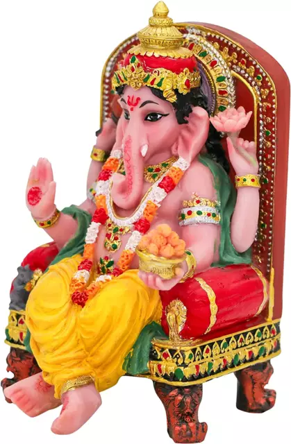 Hindu God Ganesha Statue Figurine - Indian Idol Sitting Lord Ganesh Statue India