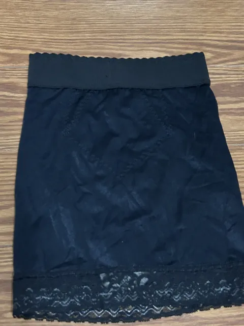 Tara Vintage High Waisted black skirt Satin Panty Shaper union USA Girdle