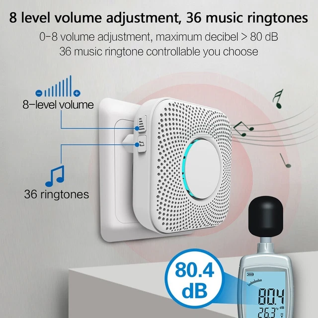 Household wireless plug-type doorbell AC digital music wireless doorbell 1-to-1