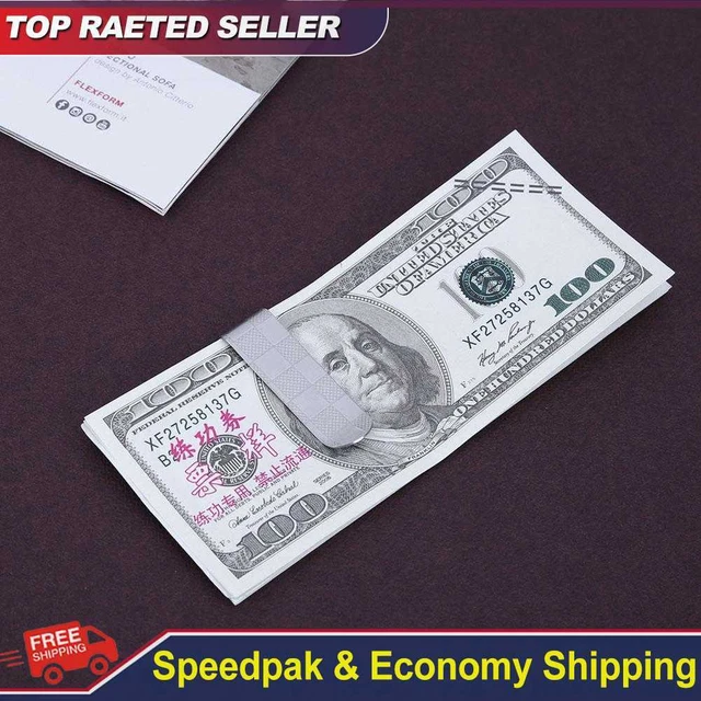 Stainless Steel Credit Money Clip Durable Plaid Purse Card Clip for Men Business