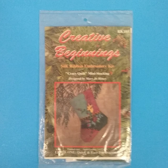 Kit de bordado de cinta de seda ""edredón loco"" mini medias