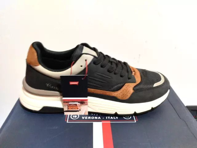 Scarpe Uomo Carrera 4 sneakers sportive casual nero marrone fondo alto 2