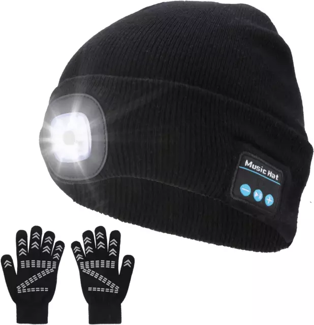 Berretto Bluetooth Cappello Con Luce LED Ricaricabile, Wireless Berretto Musical