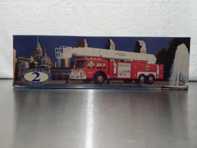 1:35 1995 Sunoco Aerial Tower Fire Truck - Lights and Sounds - NEW MINT