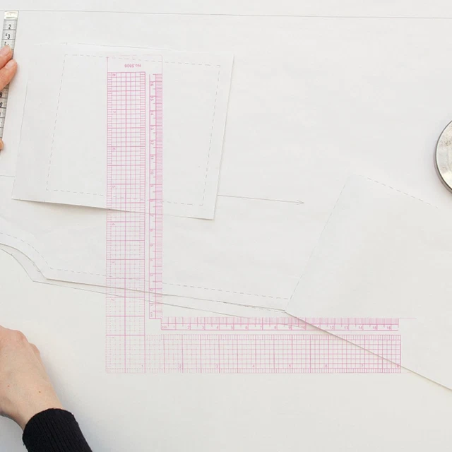 SQUARE SEWING RULER Guide Measuring Triangles Gauge Fabric Quilting £6. ...